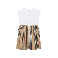 Robe en coton à rayures iconiques - Archive Beige