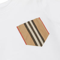 T-shirt en coton avec poche à rayures iconiques - White & Archive Beiges