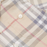 Chemise en coton Check à manches courtes et col boutonné - Pale Stone Check