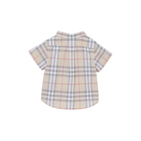 Chemise en coton Check à manches courtes et col boutonné - Pale Stone Check
