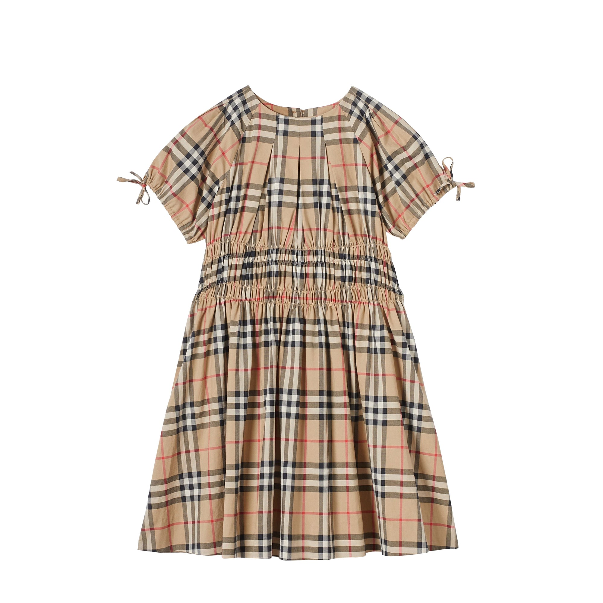 Robe en coton Vintage Check avec panneau ruché - Archive Beige Check