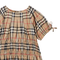 Robe en coton Vintage Check avec panneau ruché - Archive Beige Check