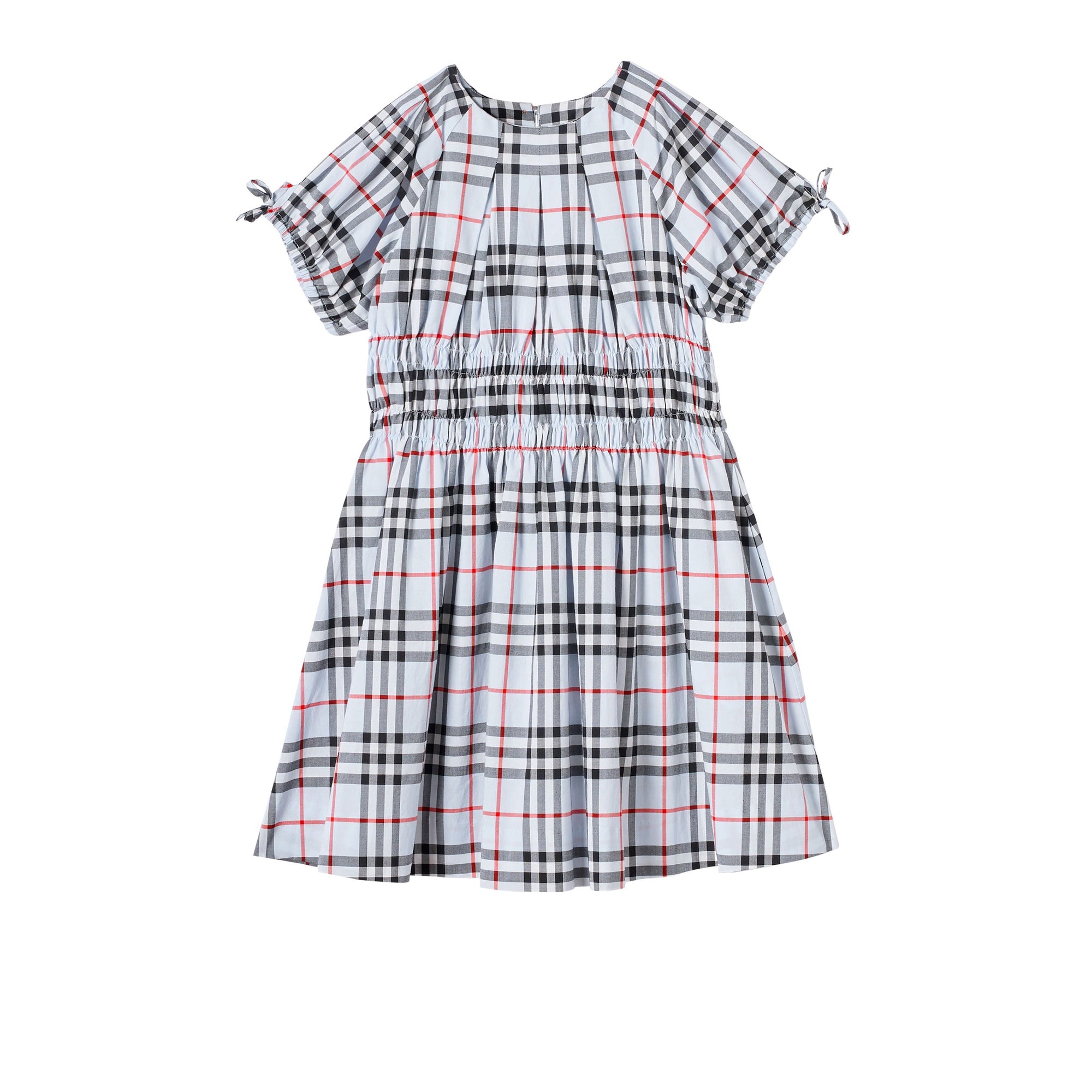 Robe en coton Vintage Check avec panneau ruché - Pale Blue Check