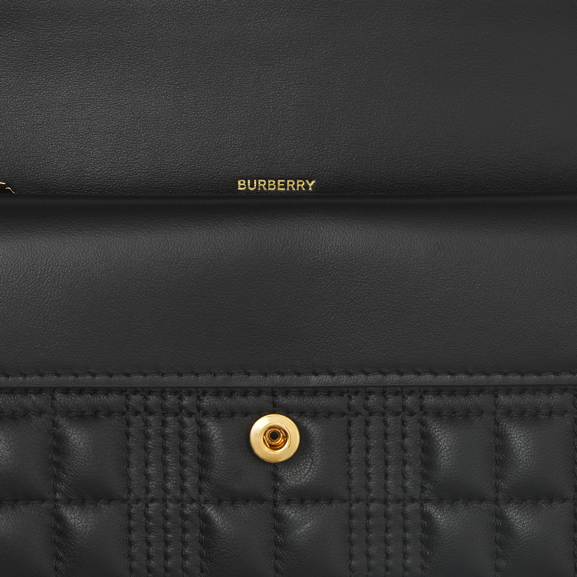 Portefeuille continental matelassé en cuir - Black