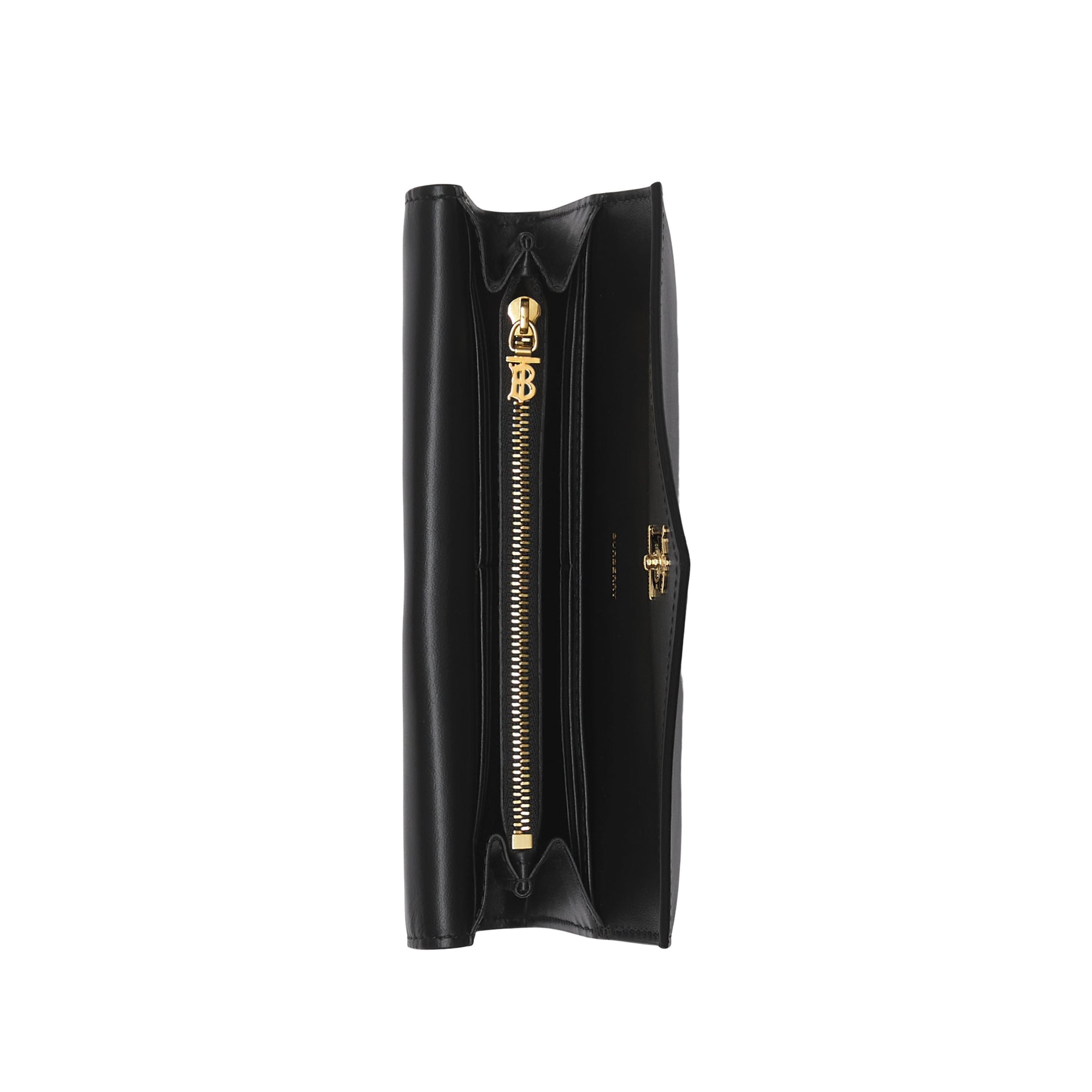 Portefeuille continental matelassé en cuir - Black