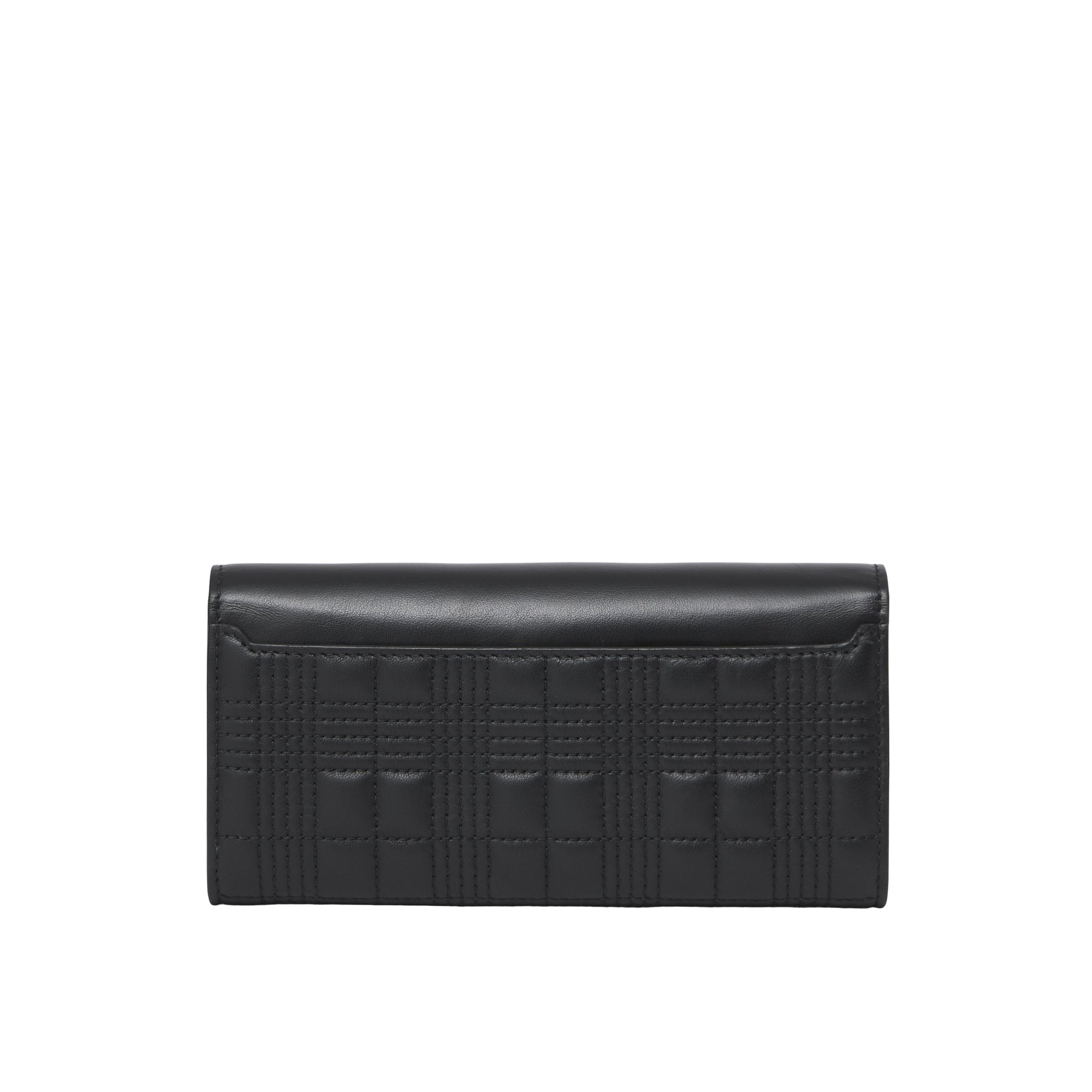 Portefeuille continental matelassé en cuir - Black