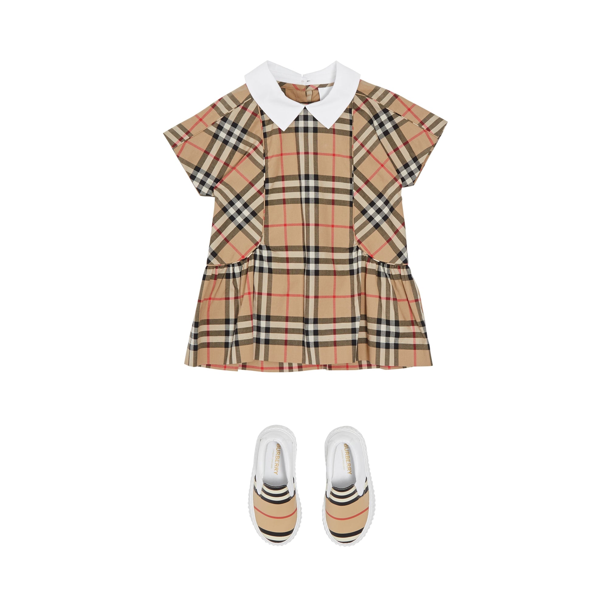 Robe bébé en coton Vintage Check - Archive Beige Check