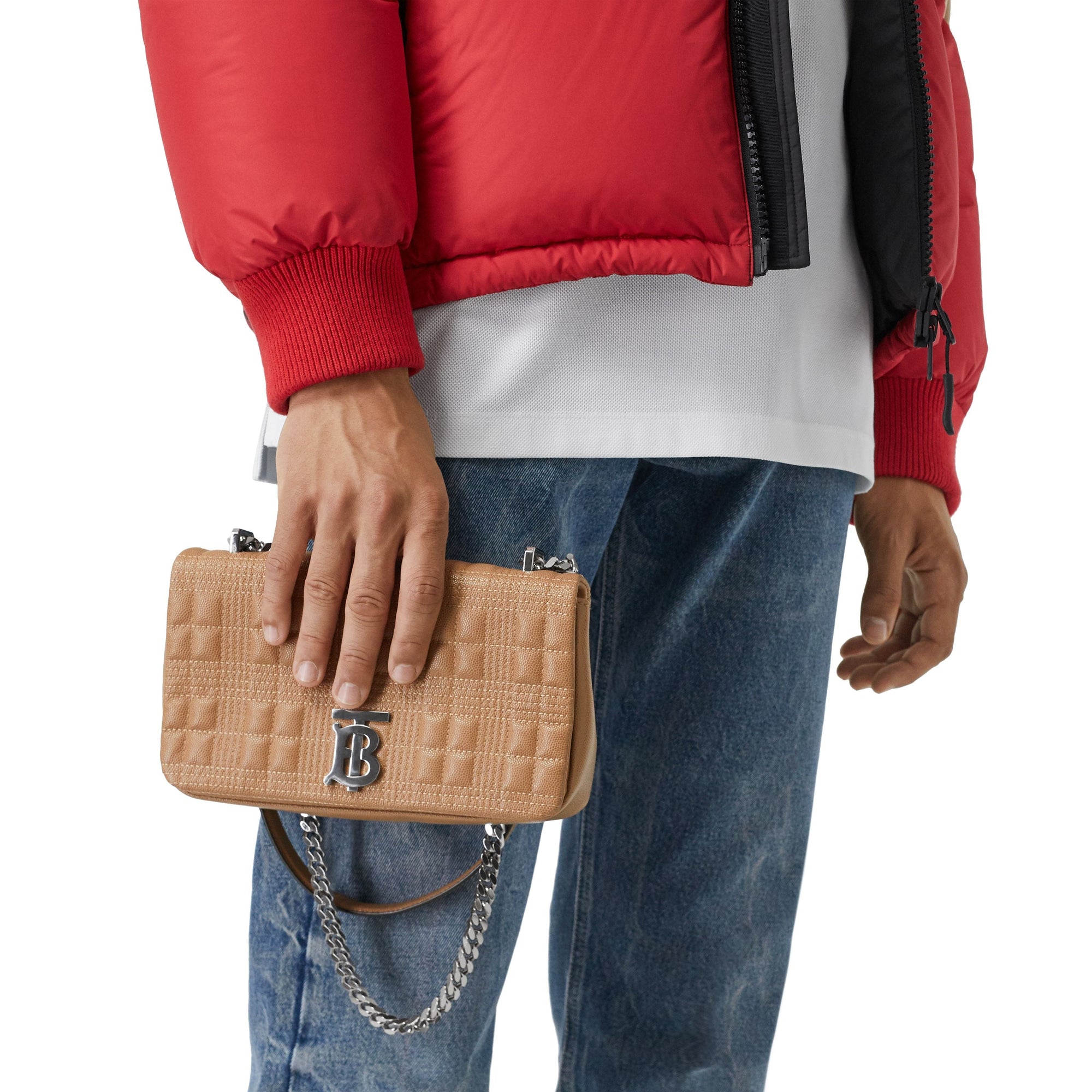 Petit sac Lola matelassé en cuir grainé - Camel