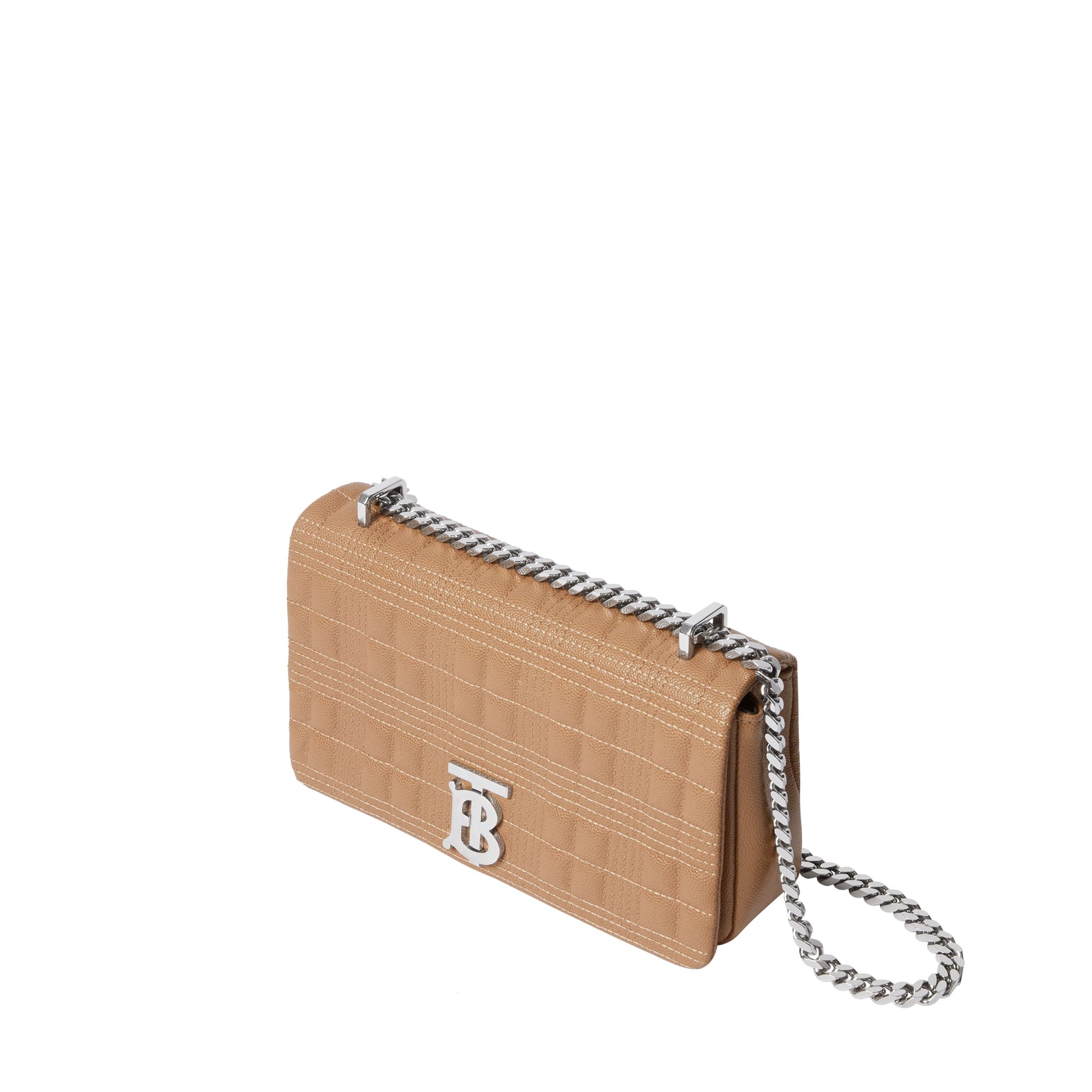 Petit sac Lola matelassé en cuir grainé - Camel