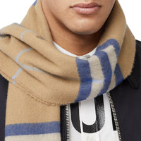 Écharpe classique en cachemire Check - Arc Beige & Inky Blue