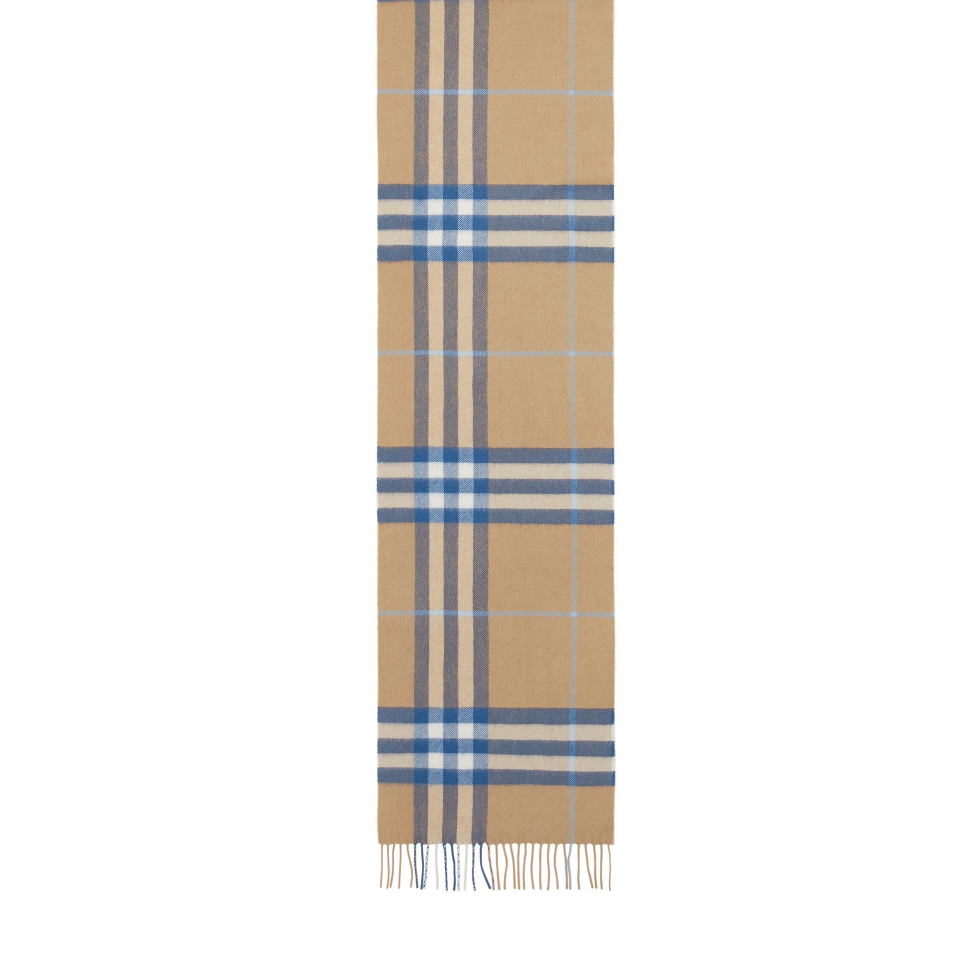Écharpe classique en cachemire Check - Arc Beige & Inky Blue