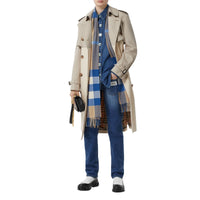 Écharpe en cachemire Check - Arc Beige & Inky Blue