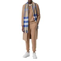 Écharpe en cachemire Check - Arc Beige & Inky Blue