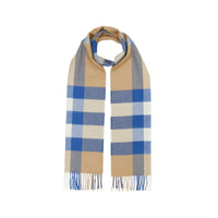 Écharpe en cachemire Check - Arc Beige & Inky Blue