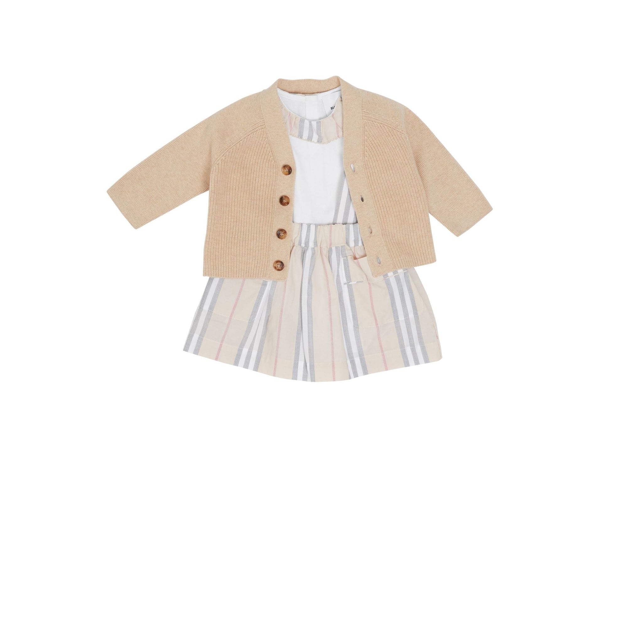 Coffret cadeau trois pièces pour bébé en coton - Pale Warm