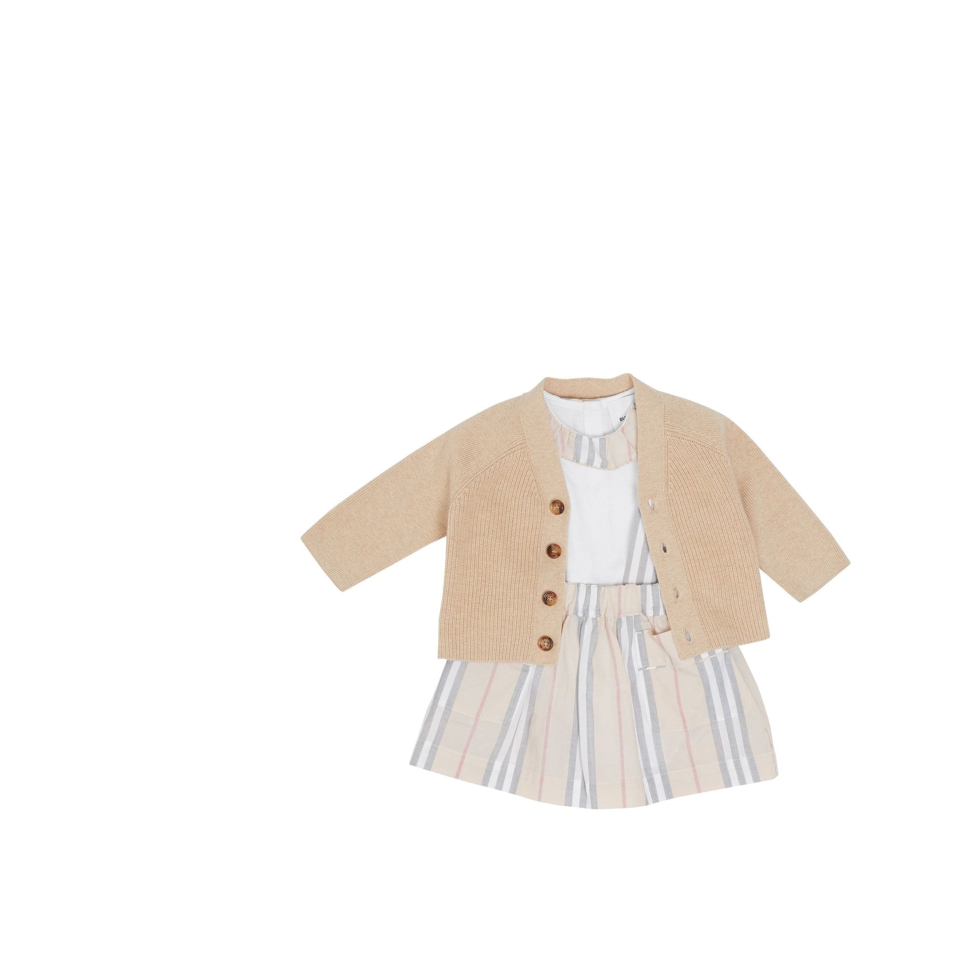 Coffret cadeau trois pièces pour bébé en coton - Pale Warm