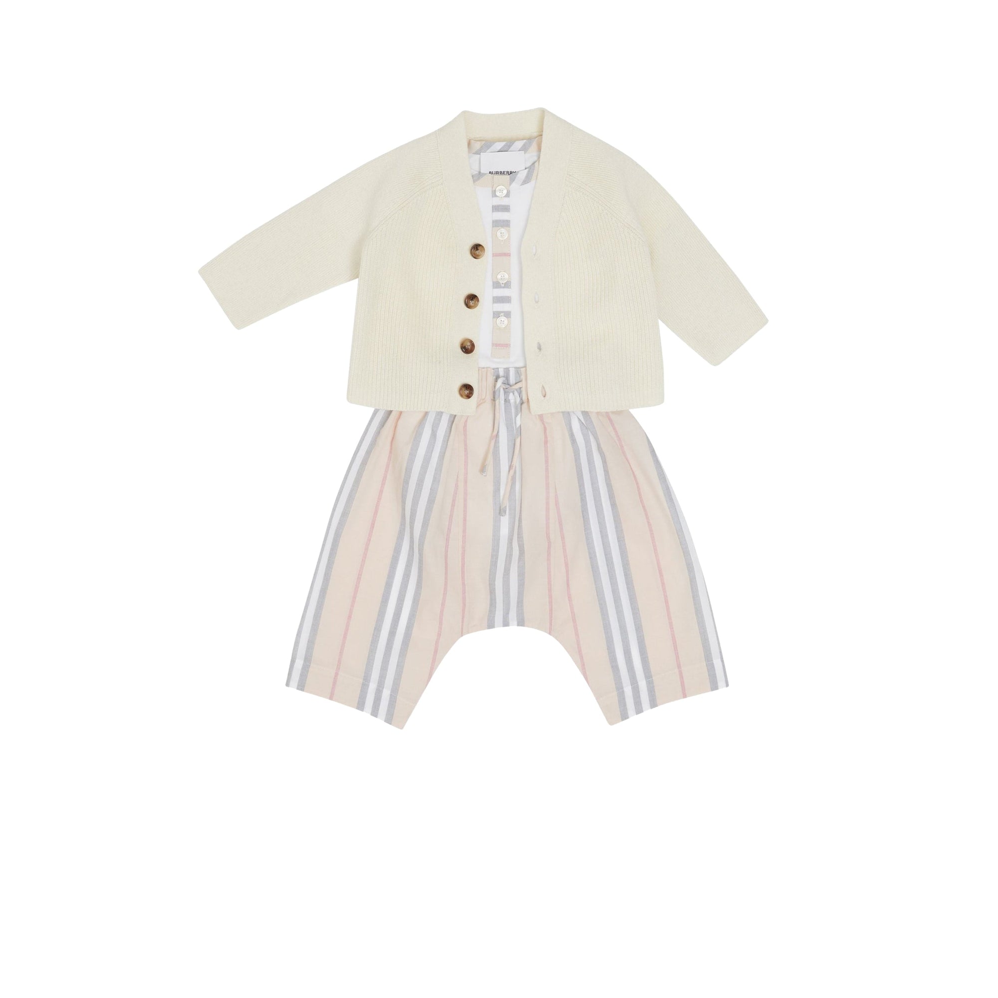 Coffret cadeau trois pièces pour bébé en coton - Pale Stone