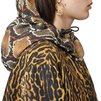 Parka en sergé de nylon à imprimé animalier - Honey