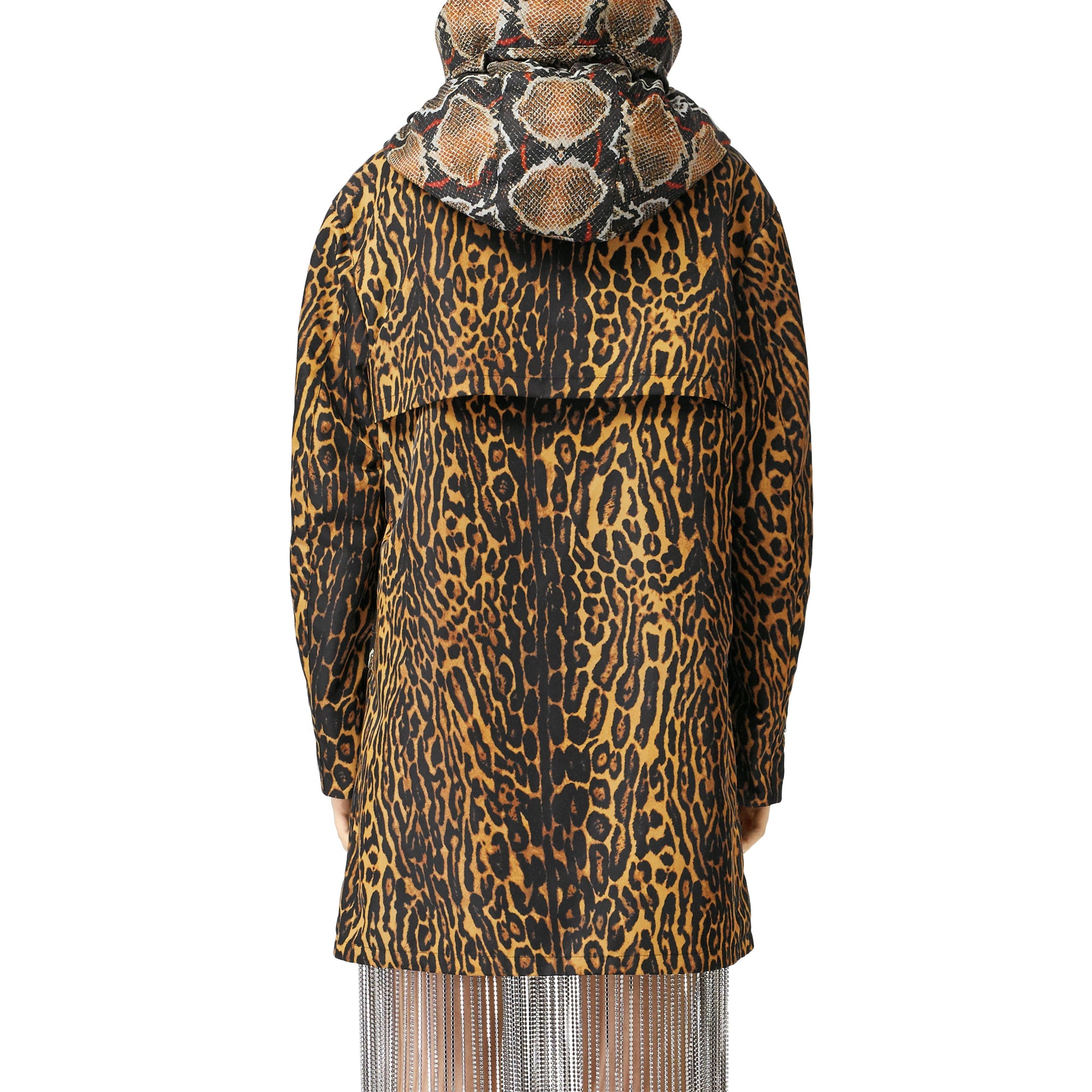 Parka en sergé de nylon à imprimé animalier - Honey