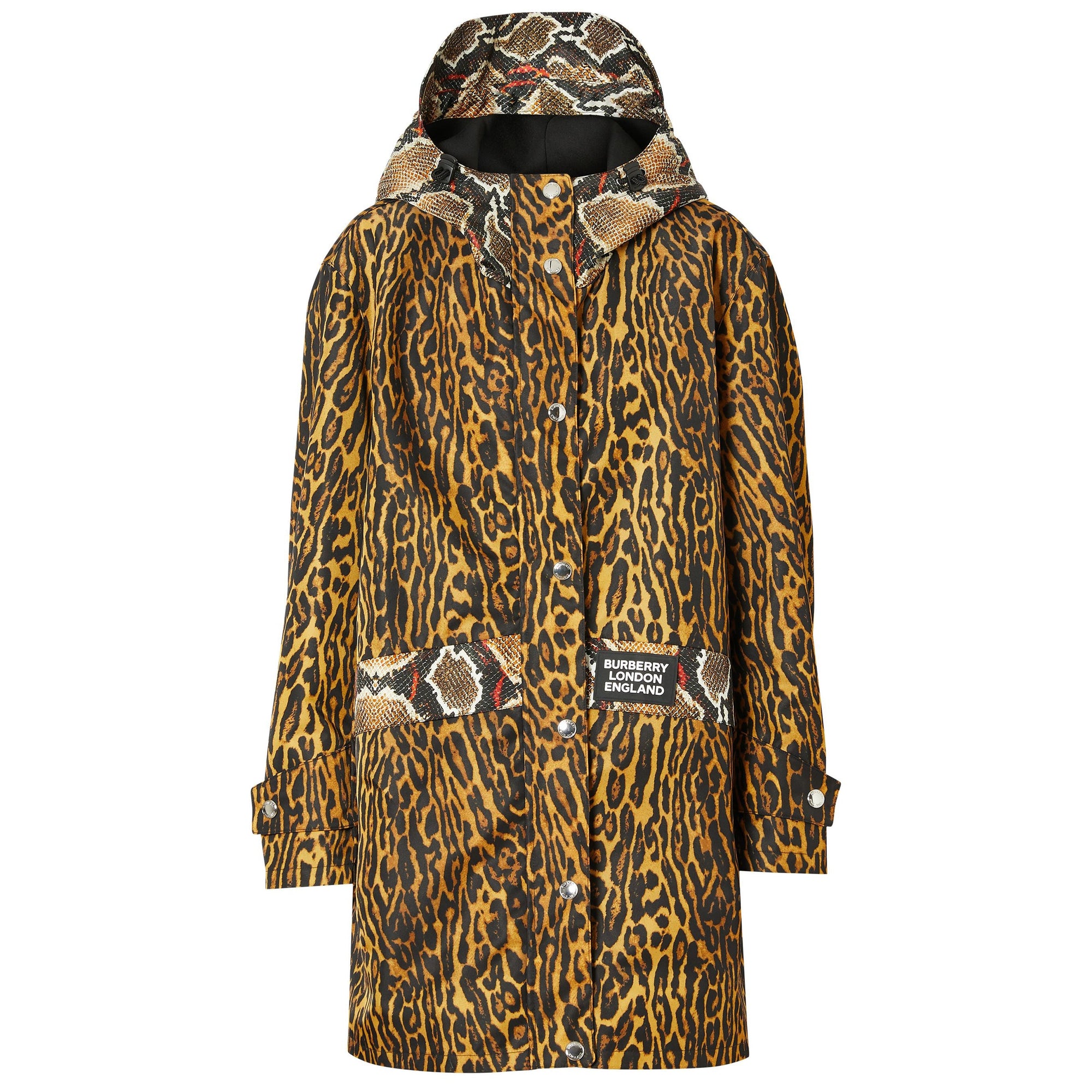 Parka en sergé de nylon à imprimé animalier - Honey