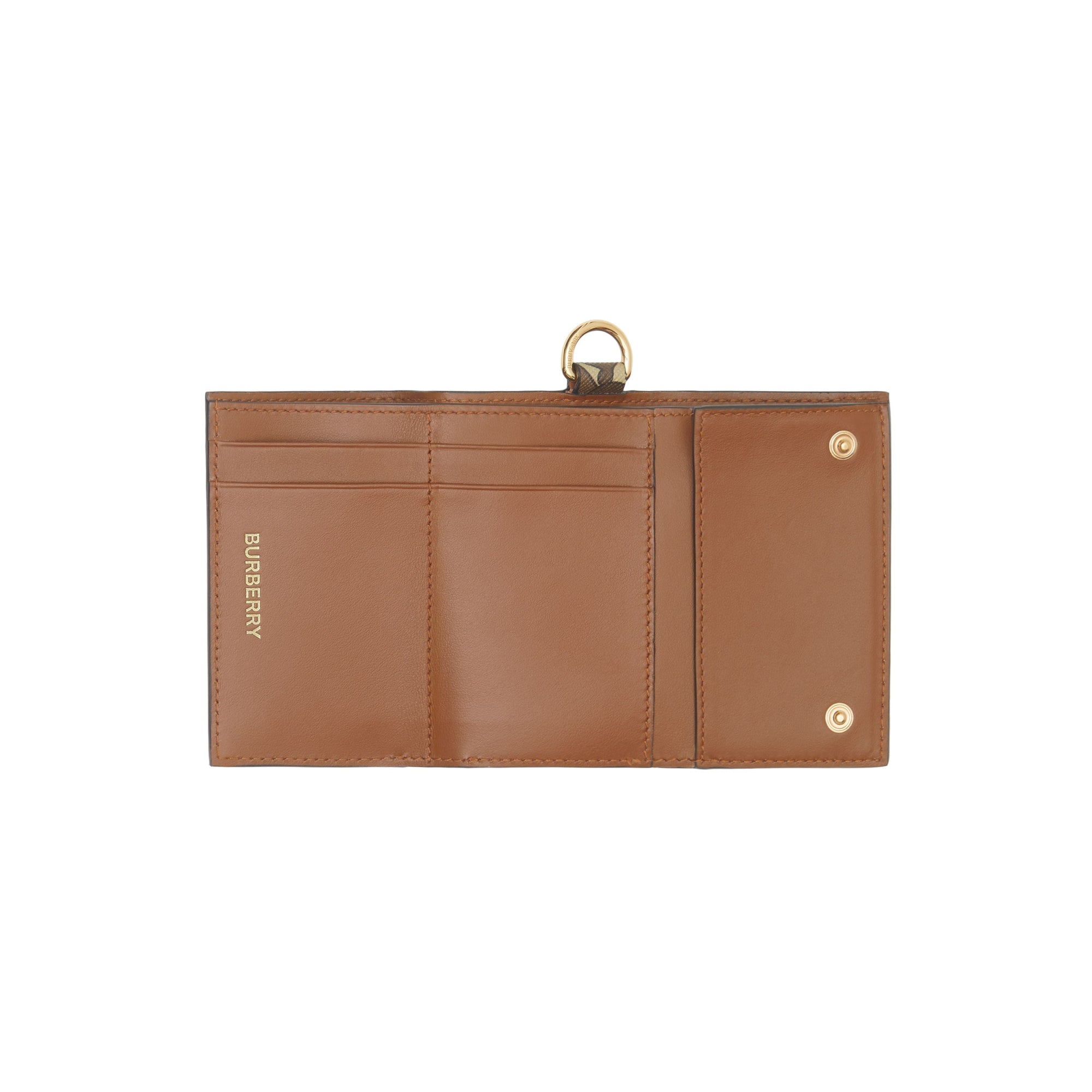 Petit portefeuille à rabat à motif monogramme - Bridle Brown