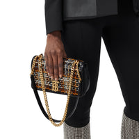 Petit sac Lola en tweed et cuir d'agneau - Black