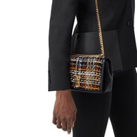 Petit sac Lola en tweed et cuir d'agneau - Black