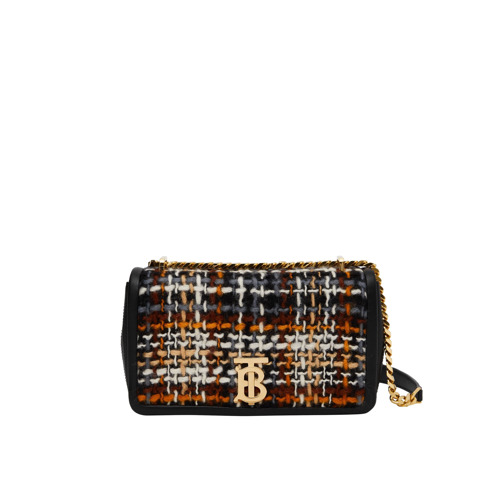 Petit sac Lola en tweed et cuir d'agneau - Black