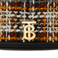 Petit sac Lola en tweed et cuir d'agneau - Black