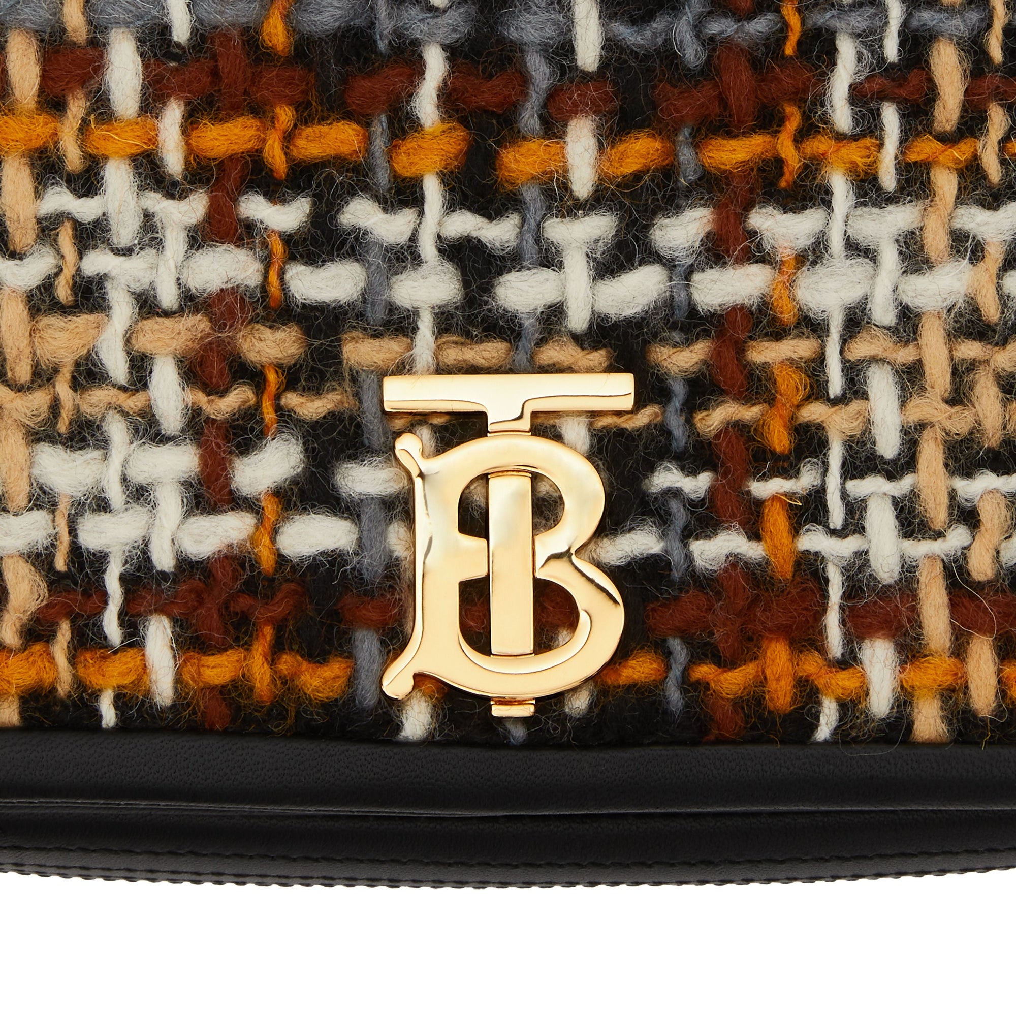 Petit sac Lola en tweed et cuir d'agneau - Black