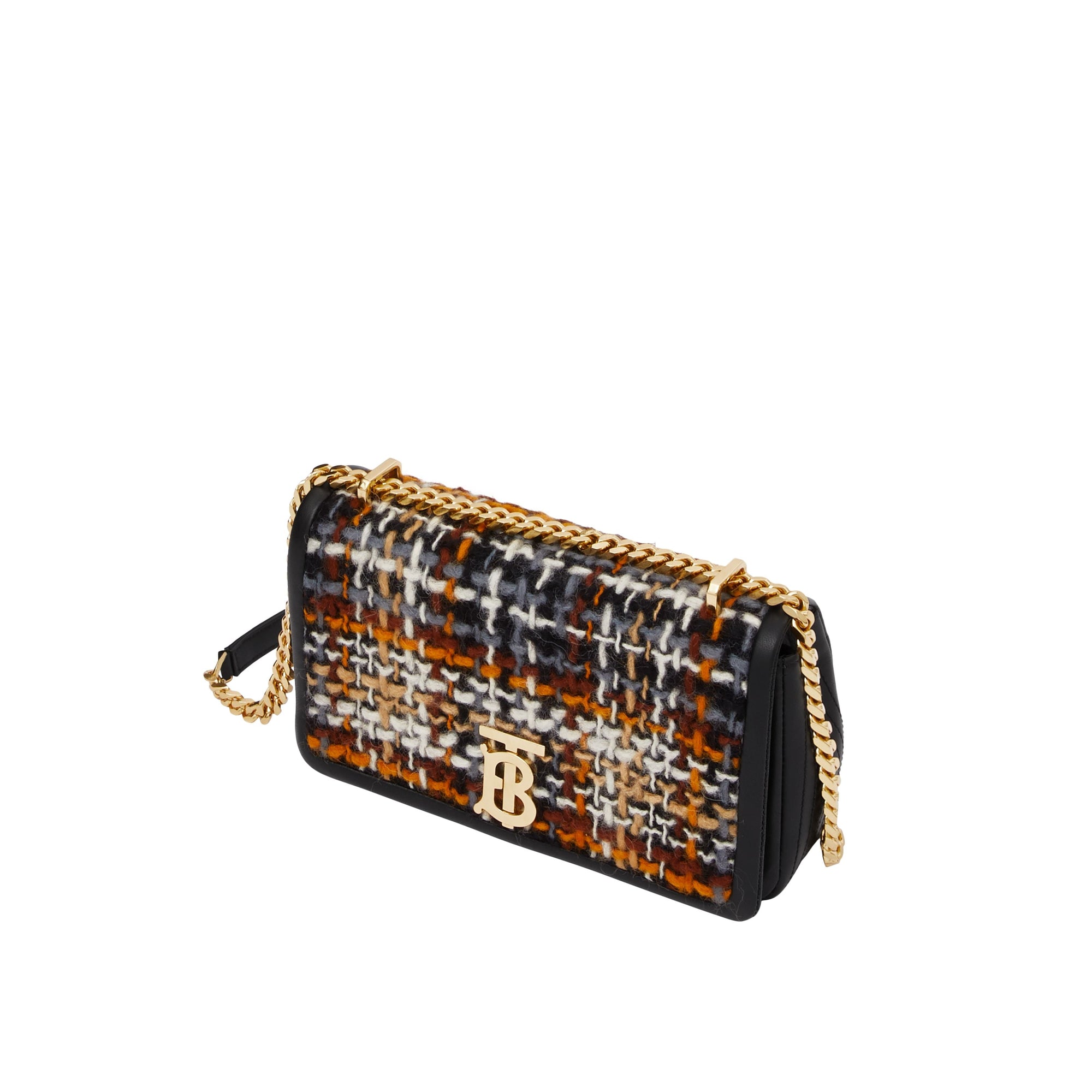 Petit sac Lola en tweed et cuir d'agneau - Black