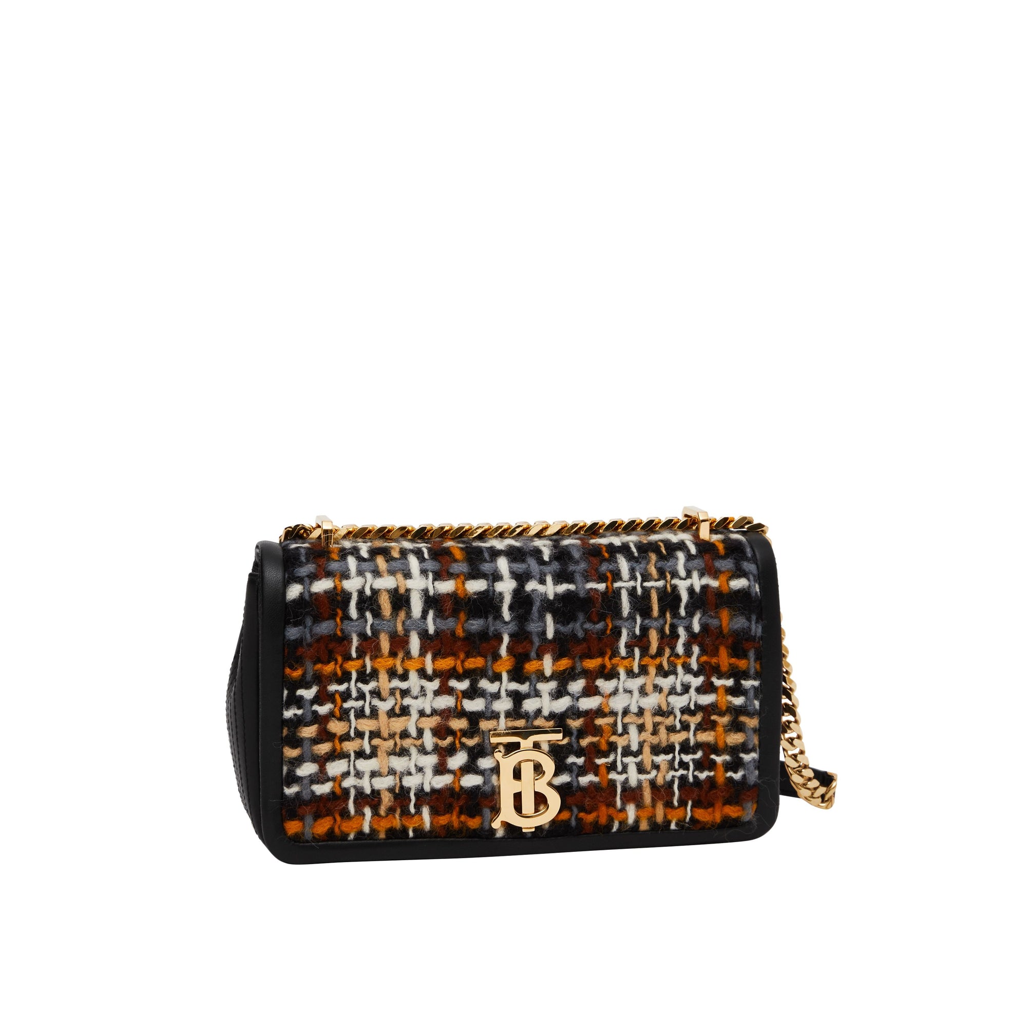 Petit sac Lola en tweed et cuir d'agneau - Black