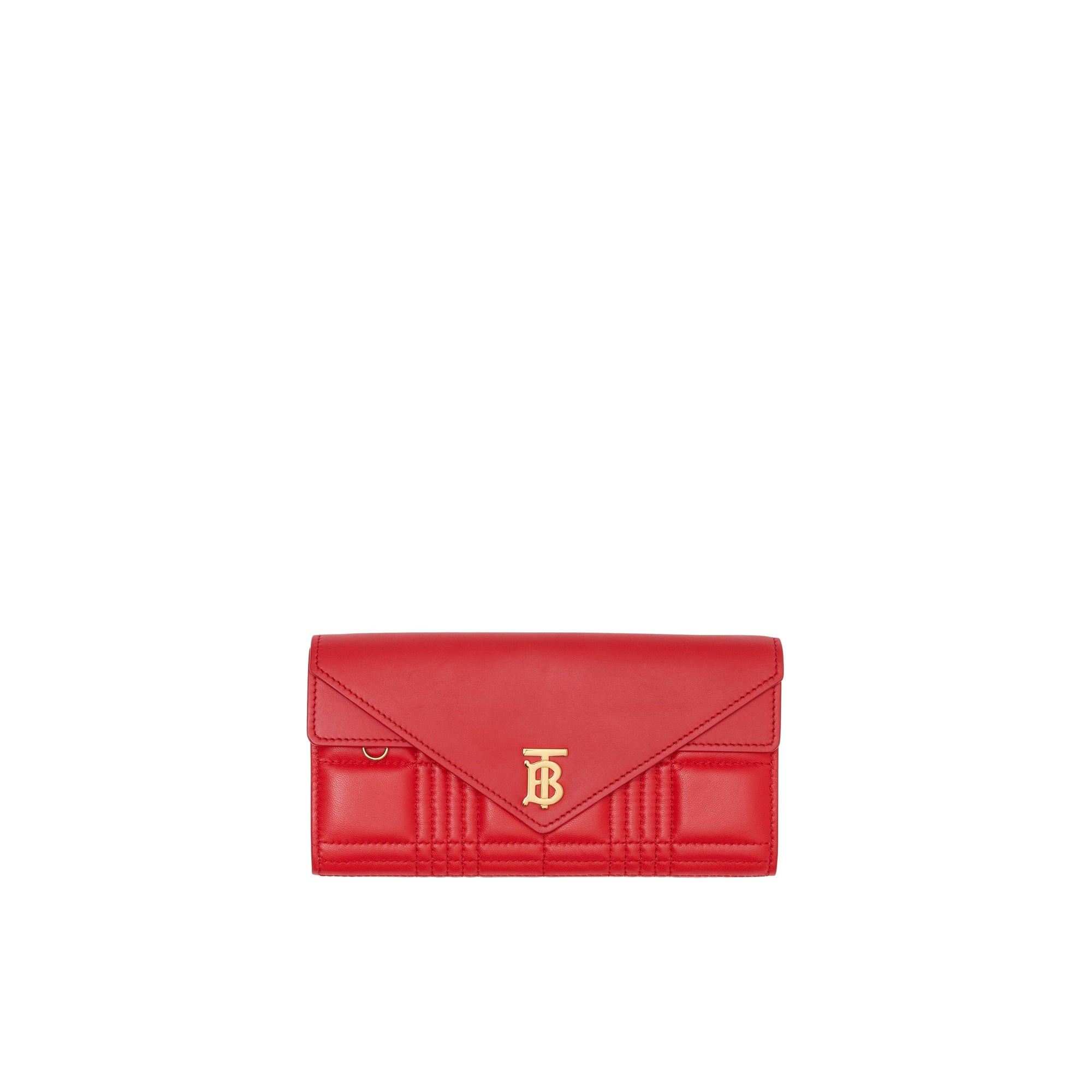 Portefeuille matelassé en cuir - Bright Red