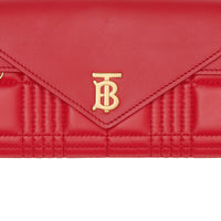 Portefeuille matelassé en cuir - Bright Red