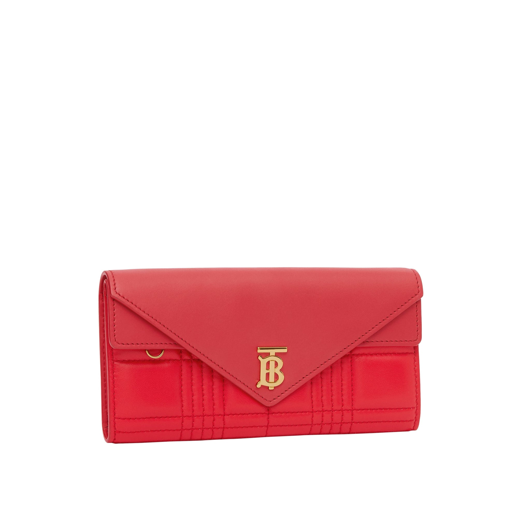 Portefeuille matelassé en cuir - Bright Red