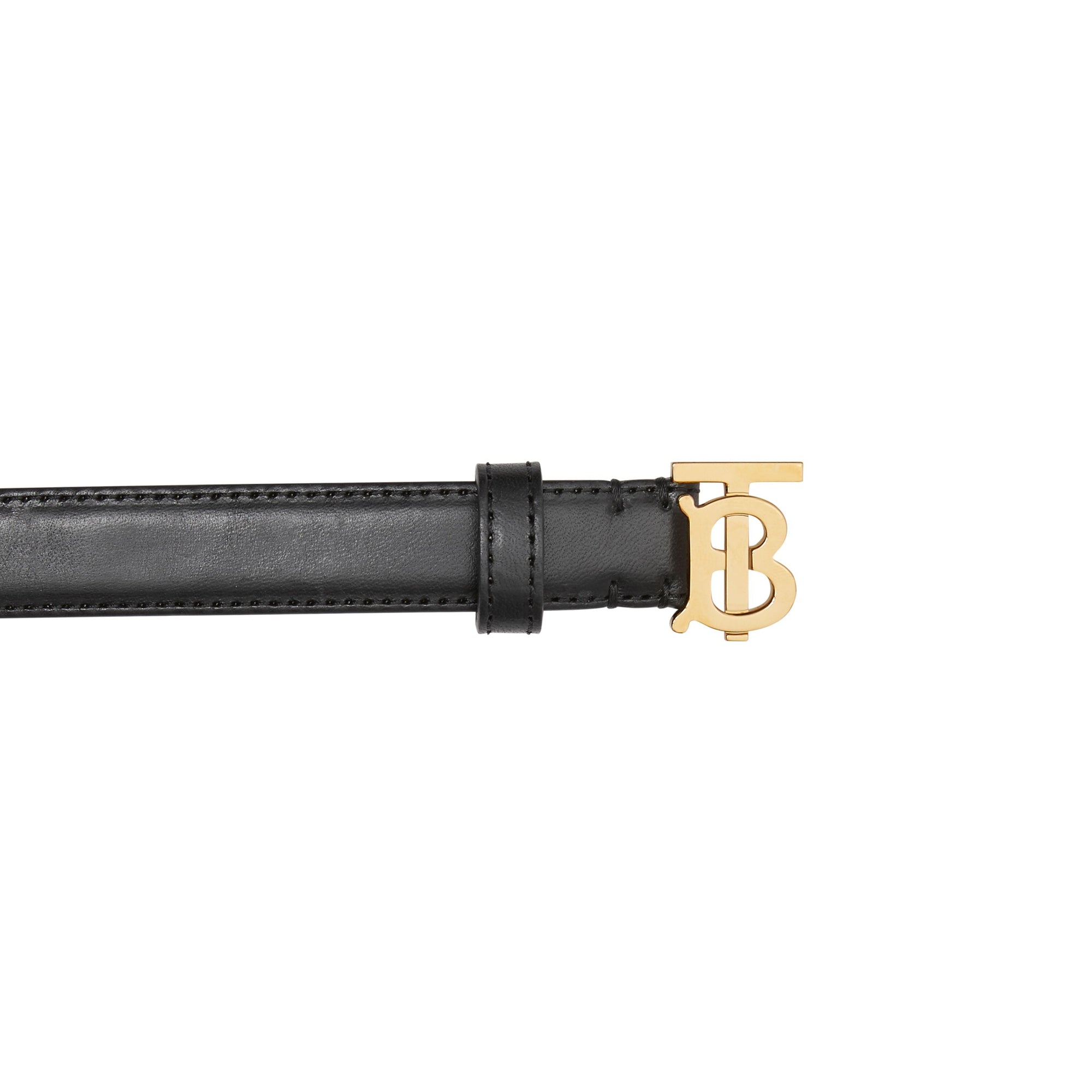Ceinture en cuir Monogram fine - Black & Light Gold