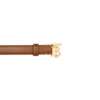 Ceinture à boucle TB en cuir - Tan & Light Gold
