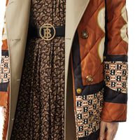Ceinture en cuir à motif monogramme - Black & Antique Dark Beige