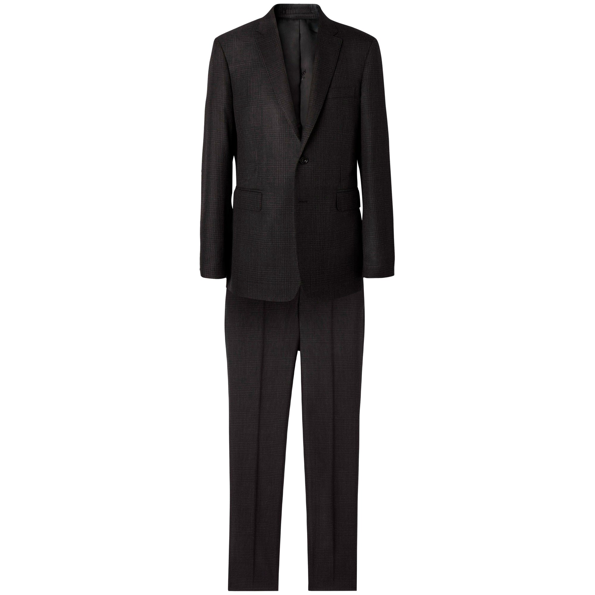 Costume slim en laine à motif Check Prince de Galles - Dark Grey