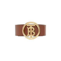 Bracelet en cuir à motif monogramme - Tan