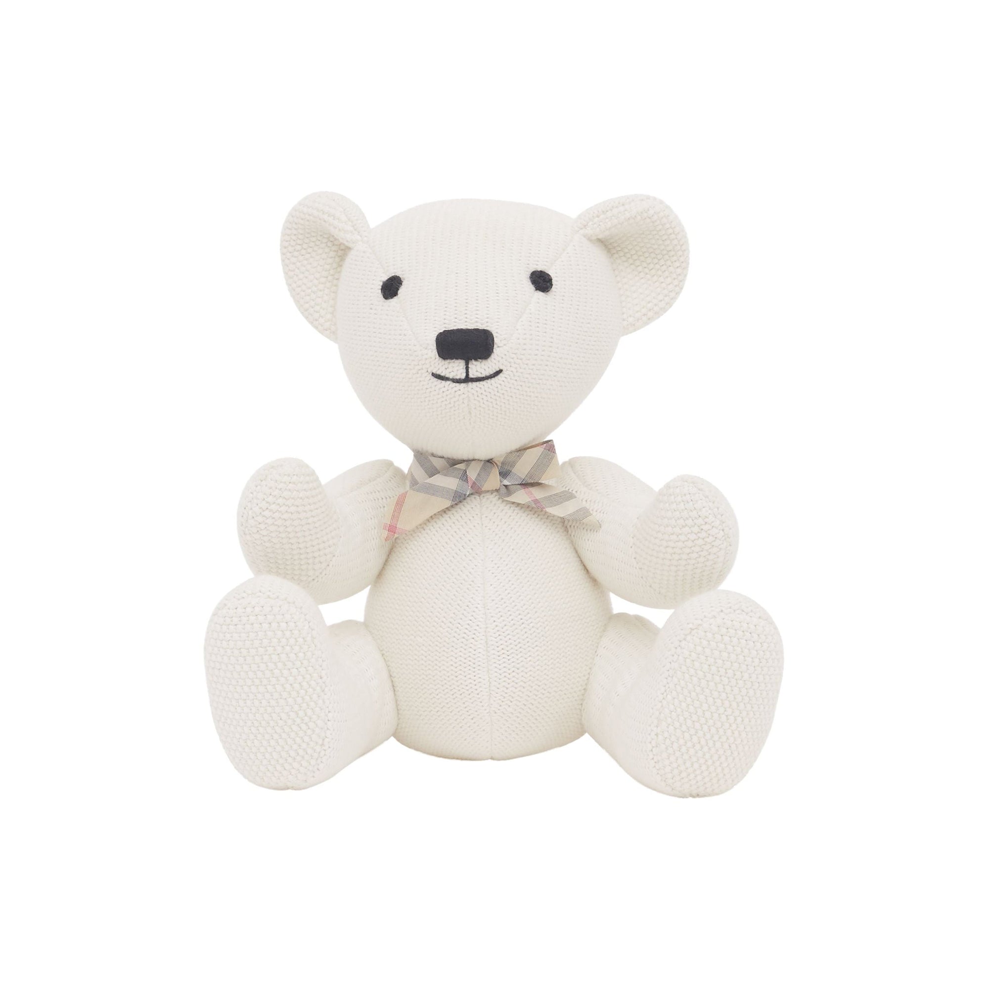 Teddy-bear Thomas en coton et cachemire - Ivory