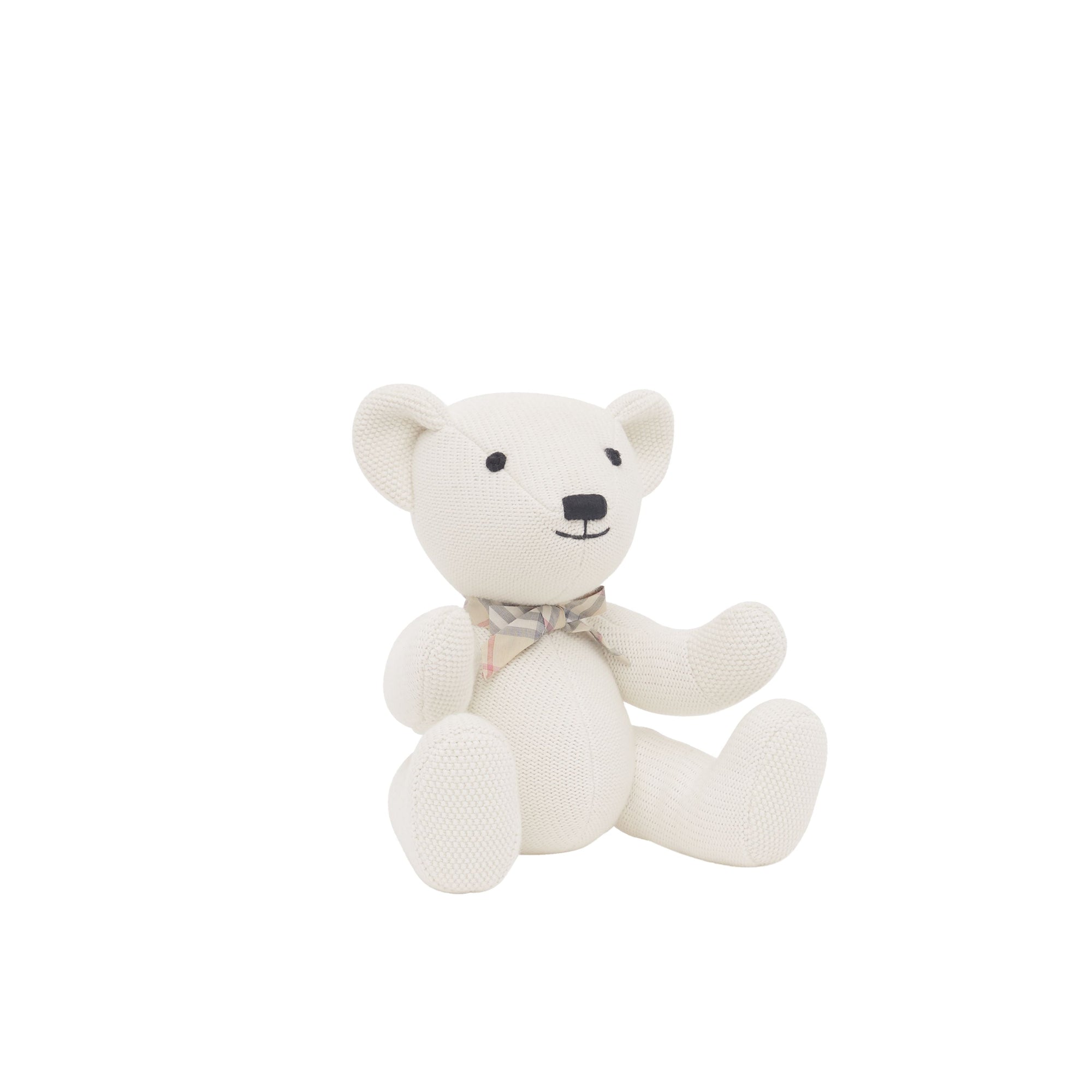 Teddy-bear Thomas en coton et cachemire - Ivory
