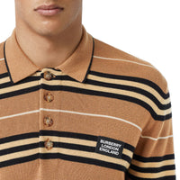 Polo à manches longues en laine mérinos - Warm Walnut