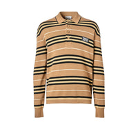 Polo à manches longues en laine mérinos - Warm Walnut