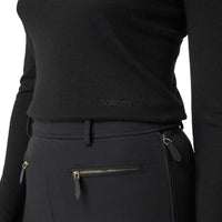 Pull à col roulé en cachemire et soie à logo brodé - Black