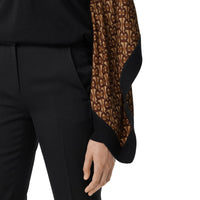 Pull en laine mérinos à panneaux - Black