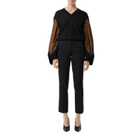 Pull en laine mérinos à panneaux - Black