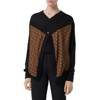 Pull en laine mérinos à panneaux - Black