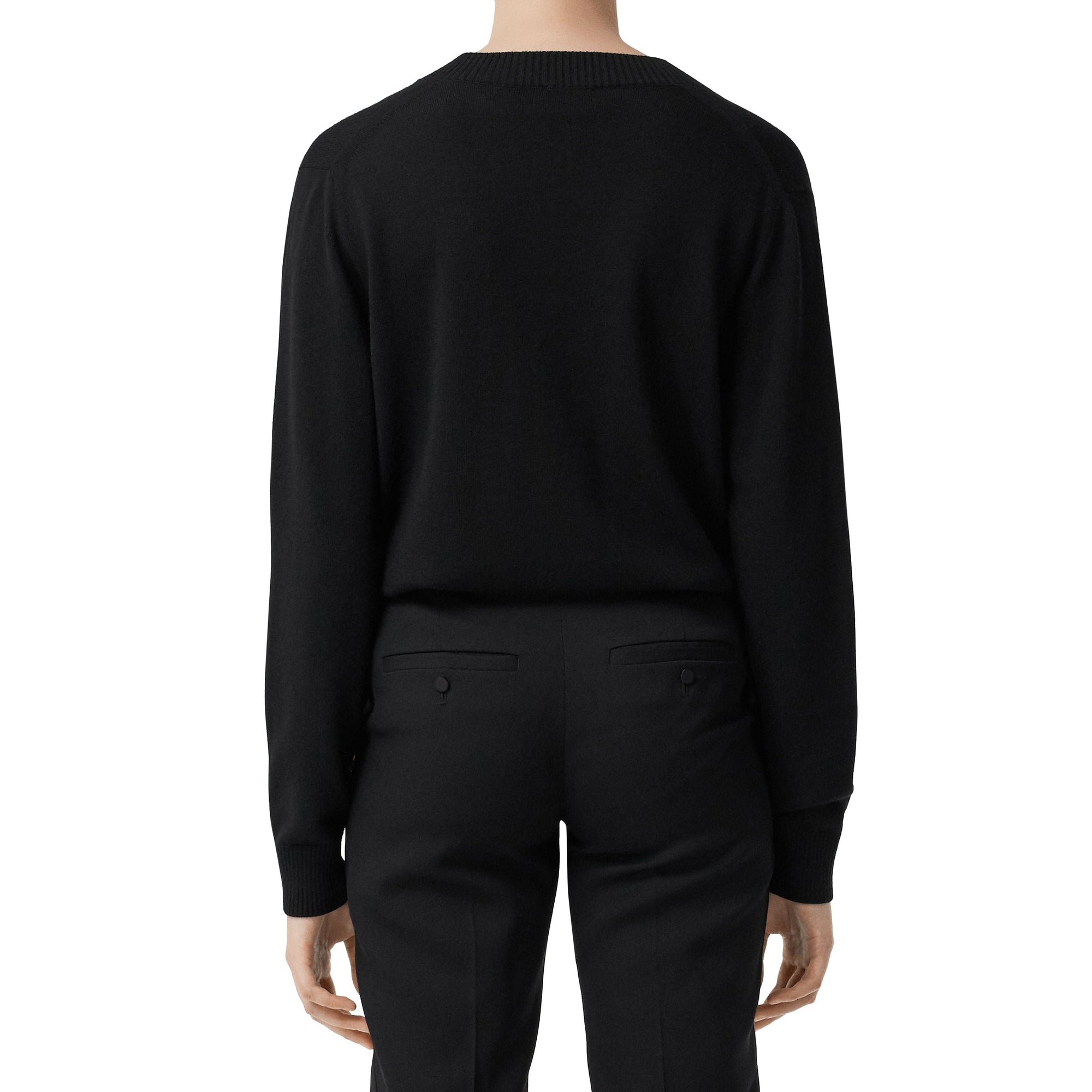 Pull en laine mérinos à panneaux - Black