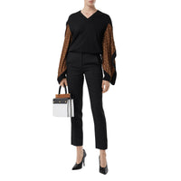 Pull en laine mérinos à panneaux - Black